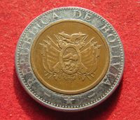 Лот: 19902707. Фото: 2. Боливия 5 боливиано, 2004 г. Монеты