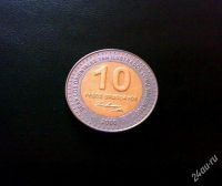 Лот: 1263355. Фото: 2. Уругвай 10 песо 2000 г. биметалл. Монеты