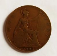 Лот: 25362129. Фото: 2. Великобритания 1 пенни 1908 Эдуард... Монеты