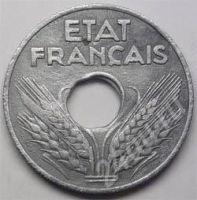 Лот: 216565. Фото: 2. Франция. 20 сантим 1942г. Цинк... Монеты
