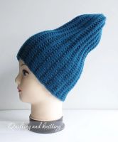 Лот: 10311886. Фото: 3. Вязаная шапка цвета морской волны. Одежда, обувь, галантерея