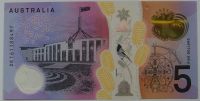 Лот: 9595188. Фото: 2. Австралия 5 долларов 2016, в обороте... Банкноты