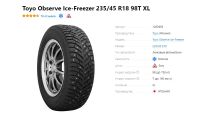 Лот: 19454144. Фото: 3. шины 235/45 R18 Toyo Observe Ice-Freezer... Авто, мото, водный транспорт
