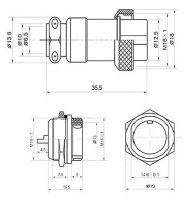 Лот: 13929466. Фото: 3. Авиационный разъём GX16 4Pin. Красноярск