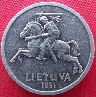 Лот: 2689509. Фото: 2. (№2512-2/LF) 1 цент 1991 (Литва... Монеты