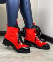 Лот: 15202569. Фото: 2. Ботинки зимние красные новые... Женская обувь
