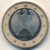 Лот: 8965634. Фото: 2. 1 евро 2002 года А - Германия... Монеты