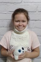 Лот: 18205976. Фото: 4. Белоснежный шарф-манишка для девочки... Красноярск
