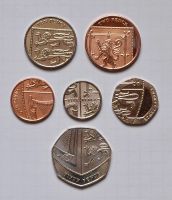 Лот: 17857105. Фото: 3. набор ЩИТ 50,20,10,5 пенсов, 2... Коллекционирование, моделизм