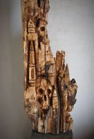 Лот: 16261398. Фото: 2. Скульптура из дерева "замок черепа... Скульптура, резьба