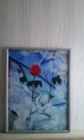 Лот: 11529794. Фото: 2. Картина "Роза во льду". Живопись, скульптура, фото