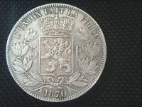 Лот: 14734148. Фото: 2. Бельгия 1870. 5 франков. Леопольд... Монеты