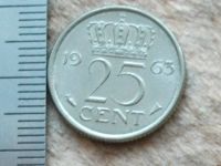 Лот: 10837481. Фото: 6. Монета 25 цент Нидерланды 1963...