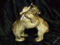 Лот: 2731474. Фото: 2. Редкая Борющиеся медвежата Конаково... Антиквариат