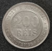 Лот: 23453542. Фото: 2. 200 рейс (реалов) 1893 года. Бразилия... Монеты