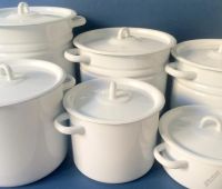 Лот: 5804960. Фото: 7. Кастрюля 8 л эмалированная белая...