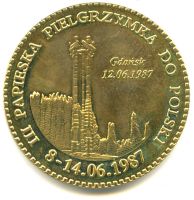 Лот: 16723270. Фото: 2. Польша 1987 медаль III папское... Значки, медали, жетоны