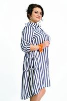 Лот: 14026707. Фото: 5. Платье -рубашка "Ярусы" синяя...