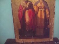 Лот: 9381245. Фото: 3. старинная икона св.Николай и царица... Коллекционирование, моделизм