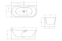 Лот: 24894324. Фото: 3. Ванна пристенная Hoff AB9335-1... Строительство и ремонт