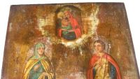Лот: 10463859. Фото: 4. Рукописная икона XIX века, оклад... Красноярск