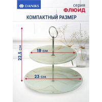 Лот: 24306692. Фото: 2. Ваза для фруктов, 2 яруса, стекло... Посуда, кухонная утварь