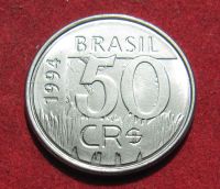 Лот: 20328858. Фото: 2. Бразилия 50 крузейро реал, 1994... Монеты