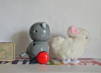 Лот: 25741771. Фото: 2. Заводные игрушки: сова и заяц... Игрушки