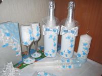 Лот: 3153943. Фото: 3. набор свадебных аксессуаров (голубой... Сувениры, подарки