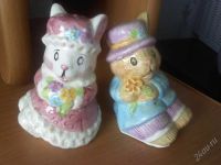 Лот: 1099433. Фото: 3. Солонка и перечница"Кошки". Домашний быт