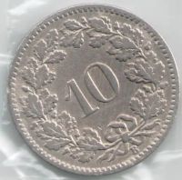 Лот: 14480822. Фото: 2. Швейцария 10 раппен 1901 года... Монеты