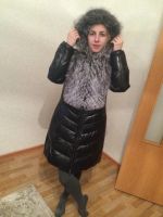 Лот: 6484845. Фото: 3. Кожаный пуховик 46-48 о. Одежда, обувь, галантерея