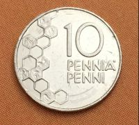 Лот: 18661871. Фото: 2. Финляндия 10 пенни 1990 С 1 рубля. Монеты