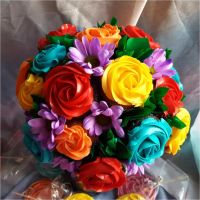 Лот: 11465856. Фото: 2. Букет из капкейков. Кондитерские изделия, конфеты