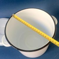 Лот: 5804786. Фото: 9. Кастрюля 5,5 л эмалированная белая...