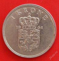 Лот: 1792946. Фото: 2. (№1651-3/LS) 1 крона 1962 (Дания... Монеты
