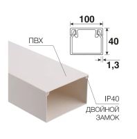 Лот: 20027127. Фото: 3. Кабель-канал 100*40мм, белый... Строительство и ремонт