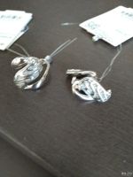 Лот: 13338389. Фото: 3. Серьги и кольцо Аквамарин. Серебро... Красноярск