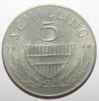 Лот: 8048728. Фото: 2. 5 шиллингов 1970 год. Австрия. Монеты