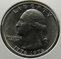 Лот: 11542542. Фото: 2. США монета 25 центов 1976 год... Монеты