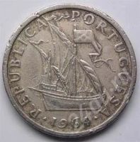 Лот: 202986. Фото: 2. Португалия. 5 эскудо 1964г. Корабль... Монеты
