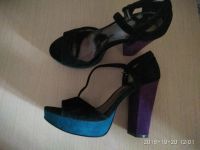 Лот: 12440848. Фото: 2. Женские замшевые цветные босоножки... Женская обувь