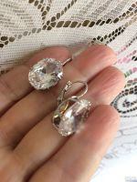 Лот: 13120810. Фото: 5. Серьги с крупным прозрачным кристаллом