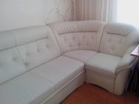 Лот: 4812519. Фото: 2. Белый кожаный диван. Мягкая мебель