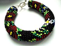 Лот: 7332063. Фото: 2. Браслет из бисера "Маки и ромашки... Ювелирные изделия, бижутерия, часы