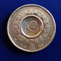 Лот: 19675214. Фото: 2. Норвегия 10 крон 1991 Улаф V KM... Монеты
