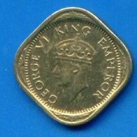 Лот: 10525774. Фото: 2. Британская индия 1/2 анны 1944... Монеты