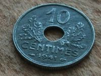 Лот: 11821298. Фото: 3. Монета 10 сантим Франция 1941... Коллекционирование, моделизм