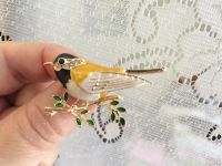 Лот: 13049498. Фото: 4. Брошь Птичка на веточке