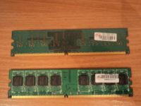 Лот: 5080835. Фото: 2. 2 планки DDR2, 1GB и 512MИ одним... Комплектующие